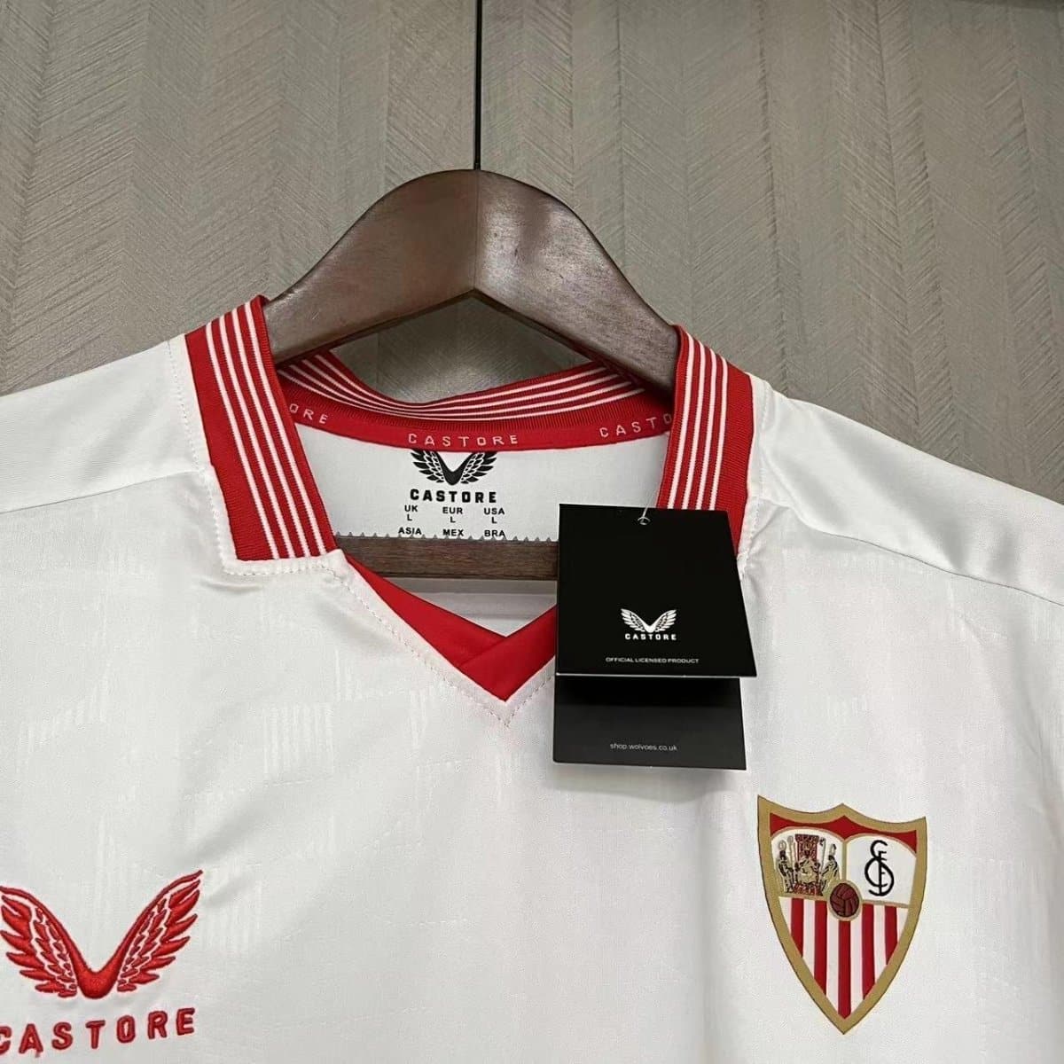 CAMISOLA CASTORE SEVILLA FC PRIMEIRO EQUIPAMENTO 2023 - 2024 - Tofixeshop