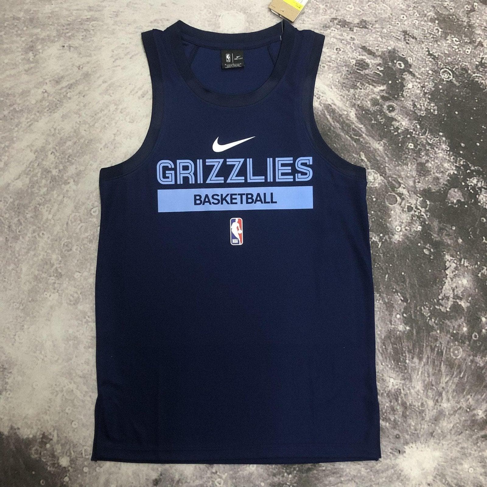 Colete de treinamento de jogador azul escuro dos Grizzlies da 23ª temporada